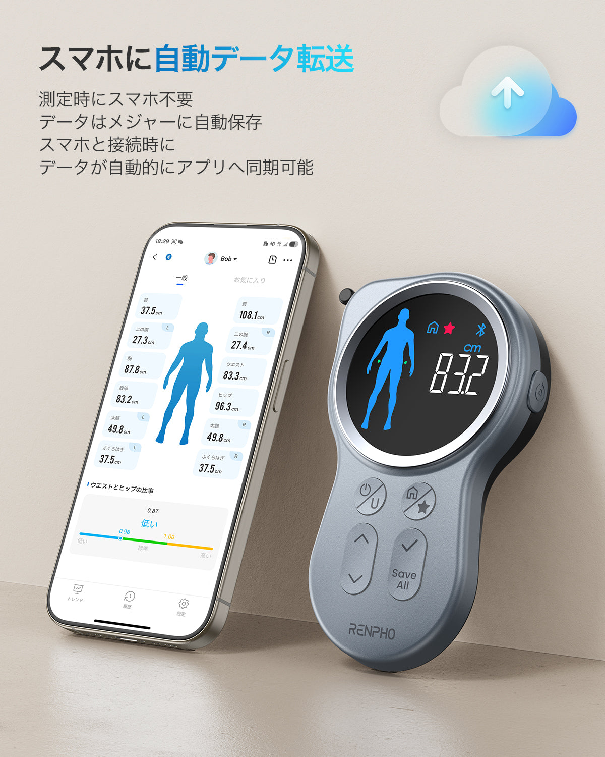 RENPHO スマートボディメジャー+ (大型スクリーン付き)